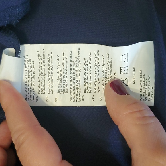 Venus Navy Blue Cuffed Sleeves Dress, Women's sz 10, small flare skirt ๐ ๐ค - Picture 9 of 12